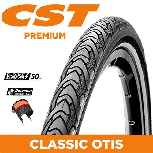 CST Classic Otis Hybrid Tyre - 700 x 40 - Kevlar 3mm Layer With Reflective Strip - E-Bike Approved