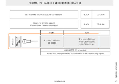 Campagnolo Brake Inner Cable 1600mm