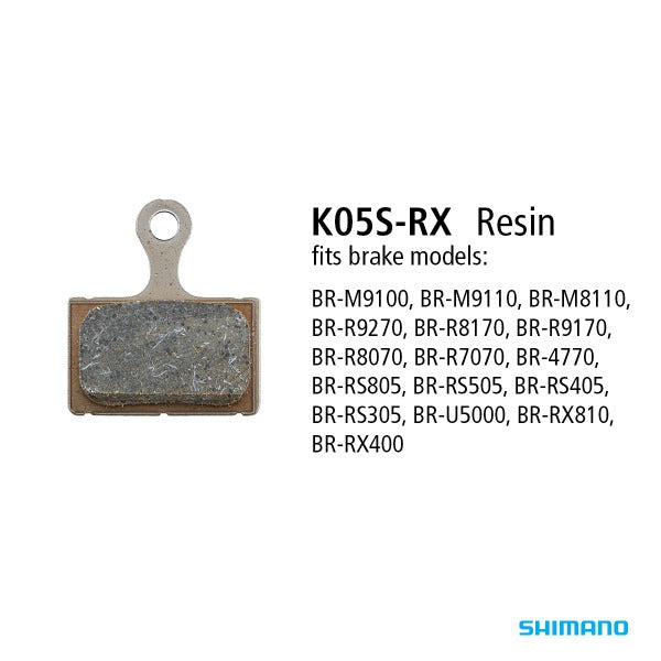 SHIMANO Disc Brake Pad Resin K05S-RX (1 Pair)