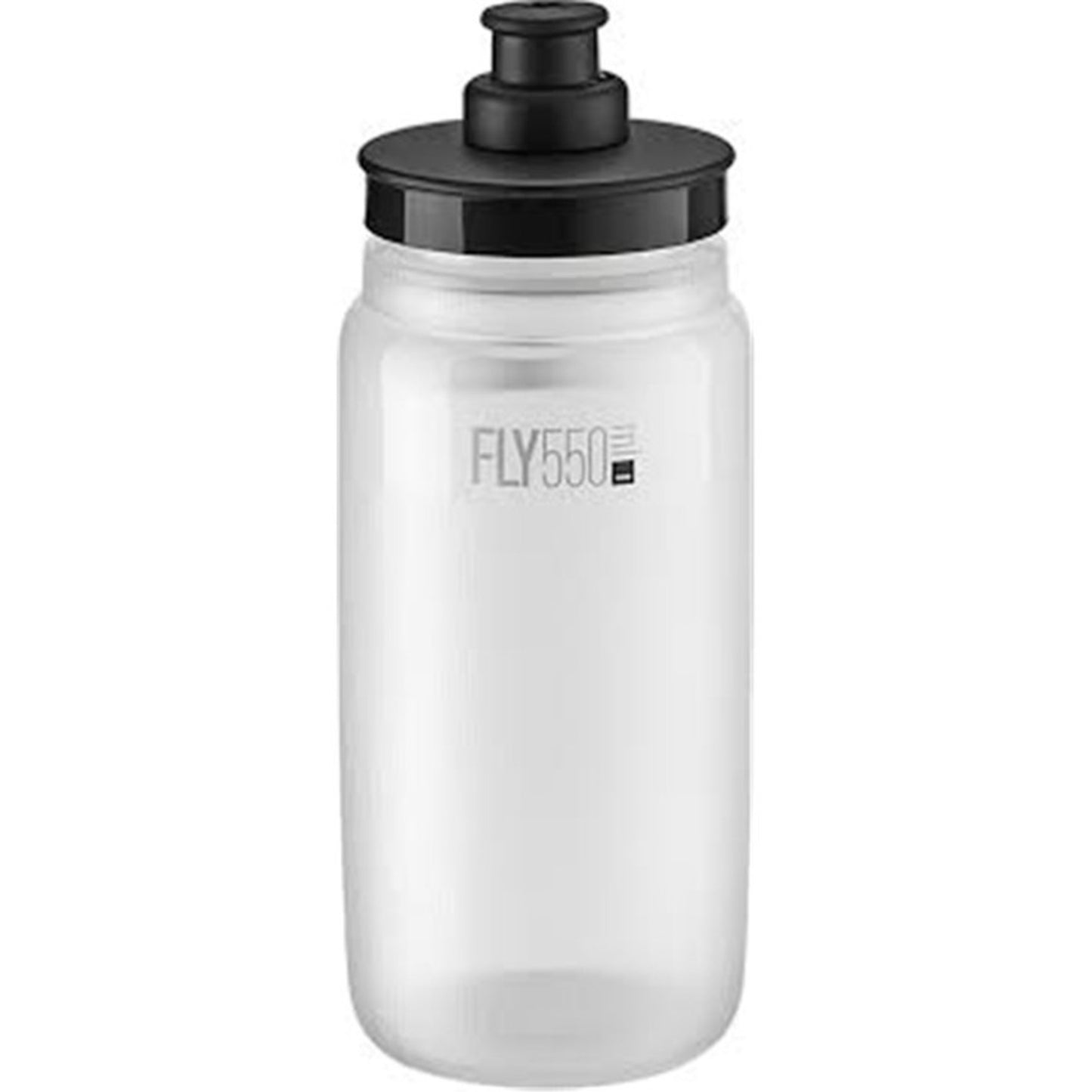 Elite Fly Tex Clear w/Black Cap Water Bottle 550 mL