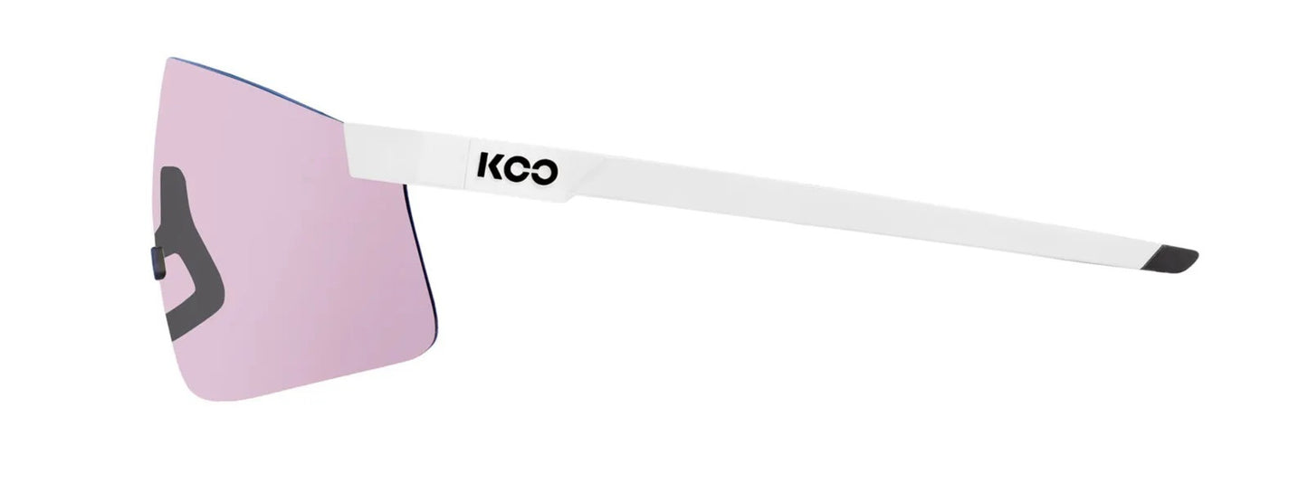 KOO Nova White Matt Sunglasses - Photochromic Pink Lens