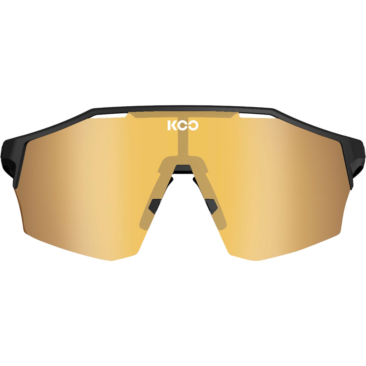 KOO Alibi Black Matt Sunglasses - Gold Mirror Lens