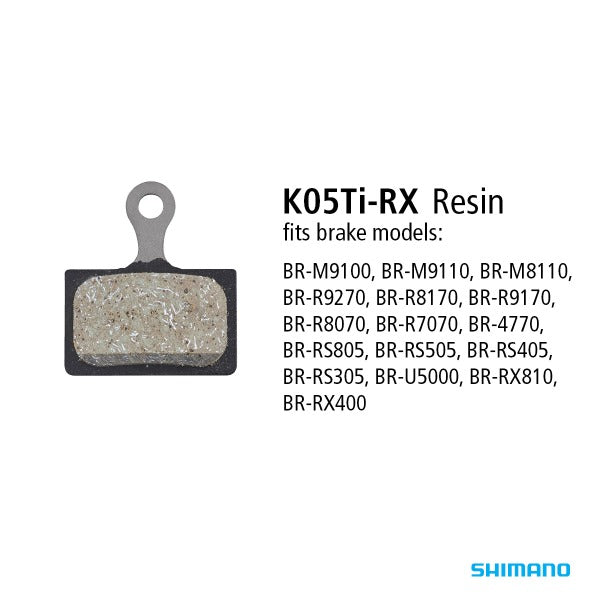 SHIMANO Disc Brake Pad Resin K05Ti-RX (1 Pair)