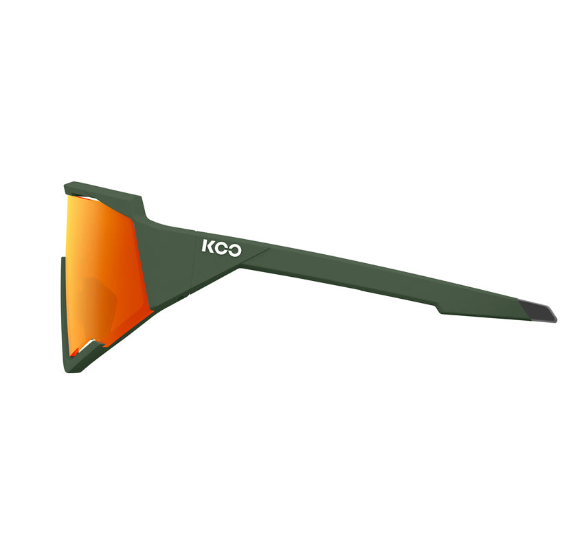 KOO Spectro Green Matt Sunglasses - Orange Mirror Lens