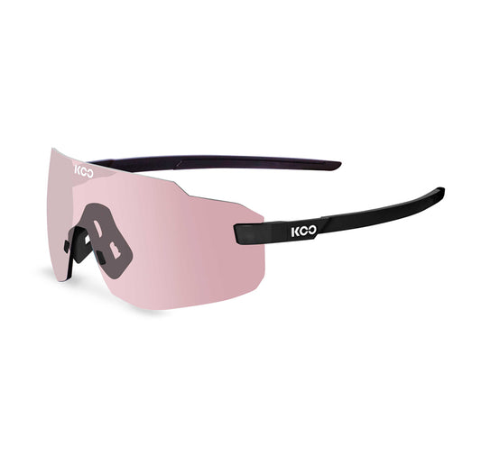 KOO Supernova Matt Black Sunglasses - Photochromic pink Lens