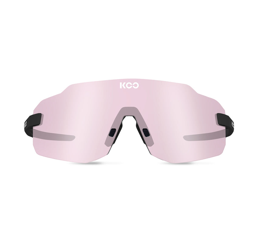 KOO Supernova Matt Black Sunglasses - Photochromic pink Lens