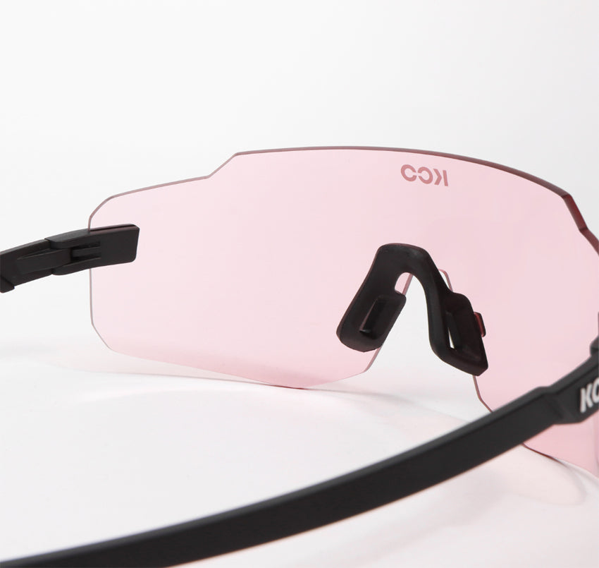 KOO Supernova Matt Black Sunglasses - Photochromic pink Lens