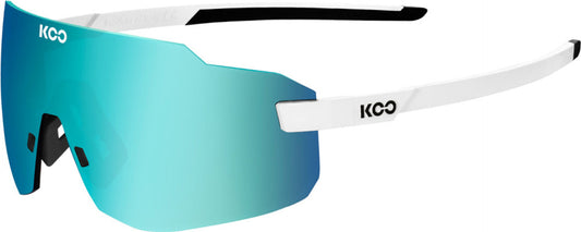 KOO Supernova White Sunglasses - Turquoise Mirror Lens