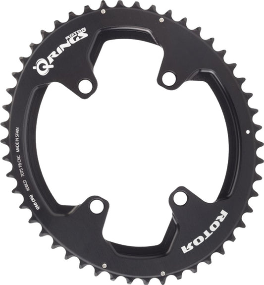 Rotor Q Rings 52T 110BCD 4 Bolt Spider Mount Oval Chainring Black