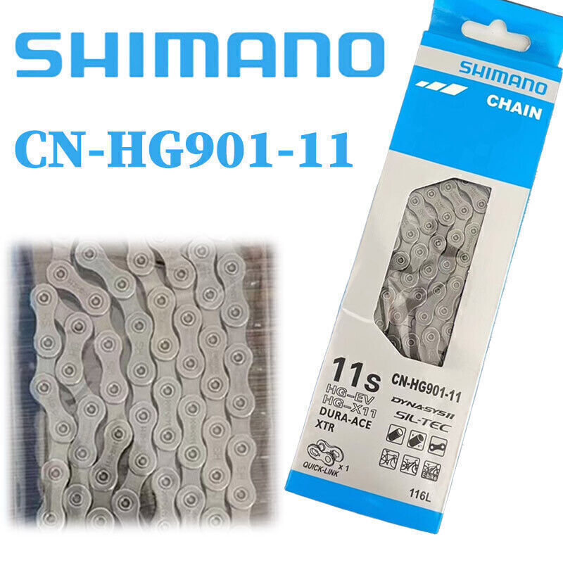 Shimano 11 Speed Chain CN-HG901 Road/MTB w/Quick Link SIL-TEC DURA-ACE / XTR grade (116 Links)